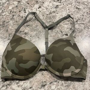 PINK Victoria's Secret Camouflage Bra size 32B padded, front clasp, adjustable